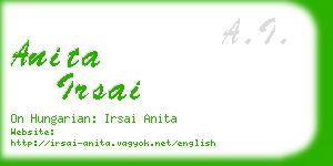 anita irsai business card